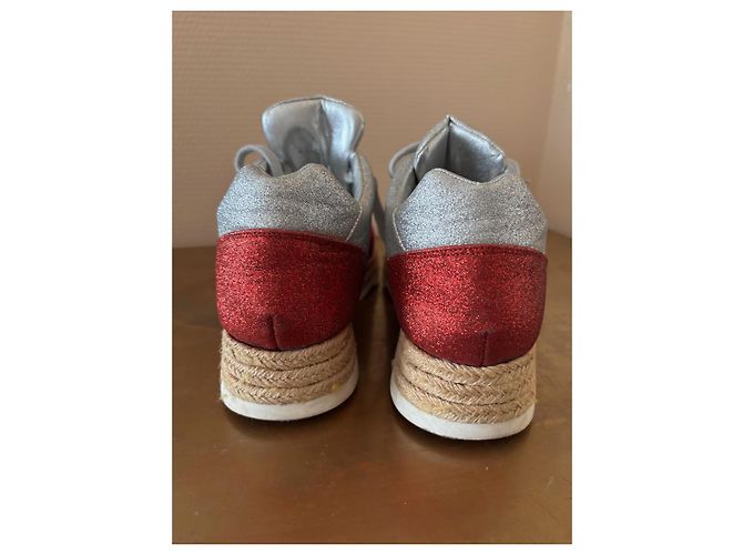 Stella Mc Cartney Sneakers Stella McCartney Rosa con Paillettes e Suola in Corda - vista 8