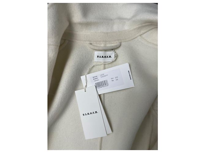 Blazer Parosh Crema de Lana y Piel de Mongolia Crudo - vista 2