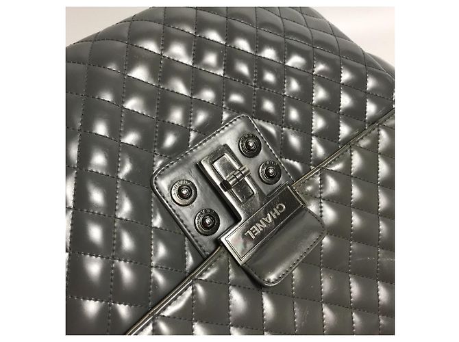 Borsa in pelle grigia Chanel Marrone - vista 10