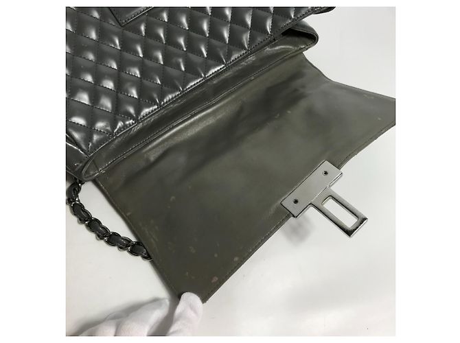 Borsa in pelle grigia Chanel Marrone - vista 11