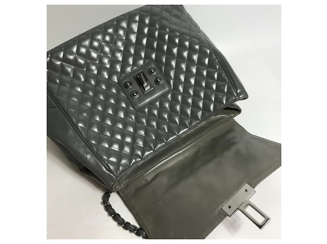 Borsa in pelle grigia Chanel Marrone - vista 12
