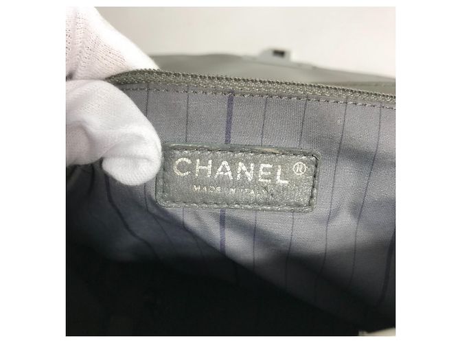 Borsa in pelle grigia Chanel Marrone - vista 14