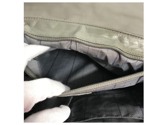Borsa in pelle grigia Chanel Marrone - vista 15