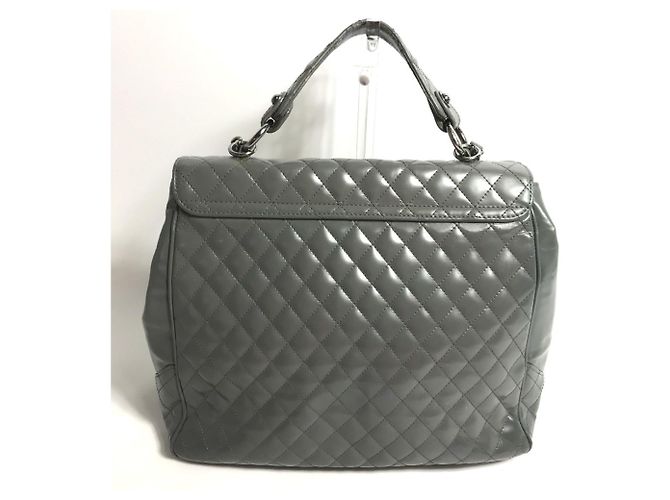 Borsa in pelle grigia Chanel Marrone - vista 2