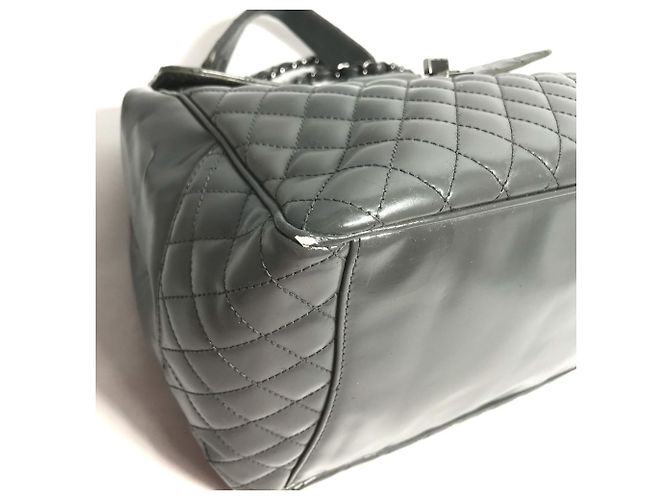 Borsa in pelle grigia Chanel Marrone - vista 5