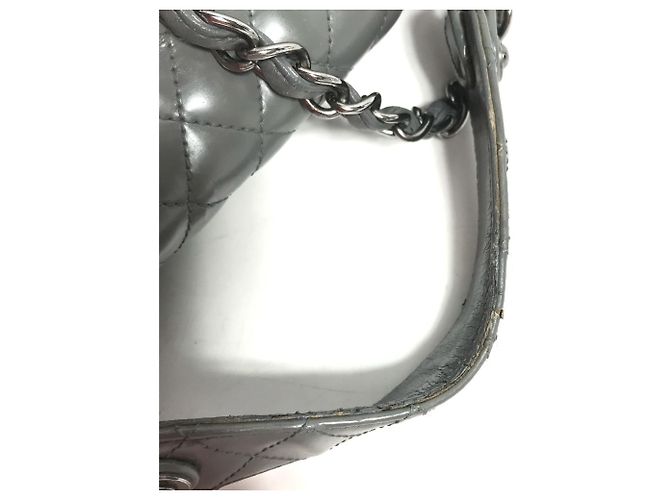 Borsa in pelle grigia Chanel Marrone - vista 7