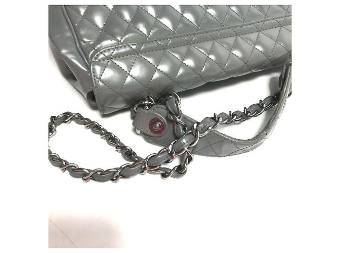 Borsa in pelle grigia Chanel Marrone - vista 8