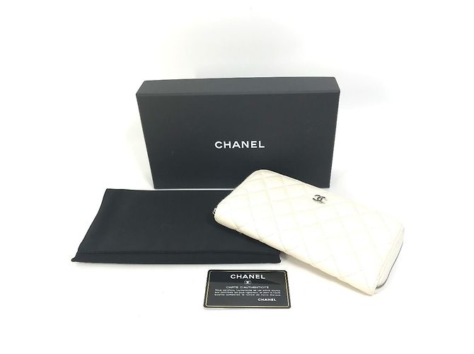 Chanel A50097 Cartera Larga Matelassé CC Blanco - vista 16