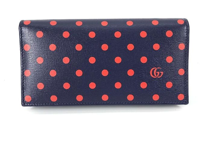 Portafoglio a catena Gucci Horsebit 1955 Dot Rosso Blu navy - vista 2