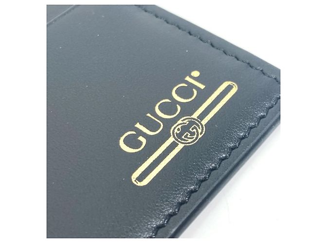 Portacarte da visita Gucci nero e oro - vista 5