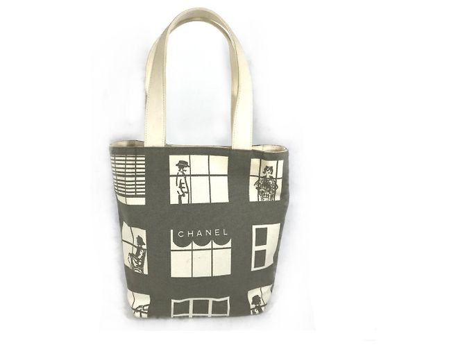 Chanel Handtasche Windows Linie Braun Weiß - Ansicht 2