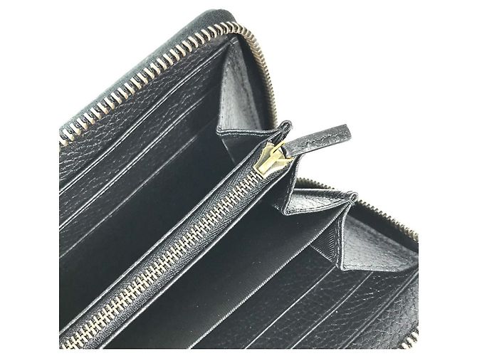 Cartera larga con cremallera redonda de bambú GG Marmont de Gucci Azul marino - vista 11