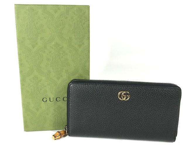 Cartera larga con cremallera redonda de bambú GG Marmont de Gucci Azul marino - vista 2