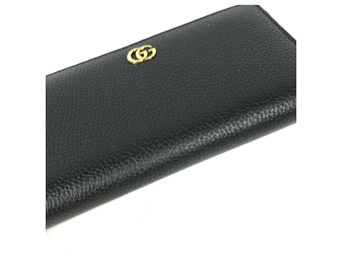 Cartera larga con cremallera redonda de bambú GG Marmont de Gucci Azul marino - vista 3
