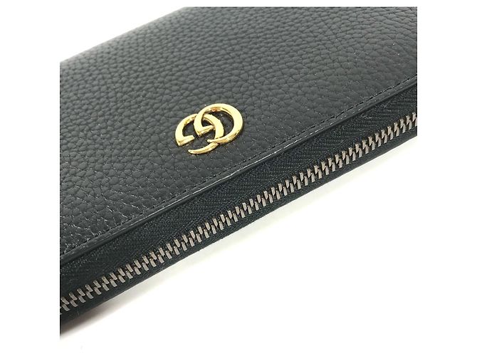 Cartera larga con cremallera redonda de bambú GG Marmont de Gucci Azul marino - vista 6