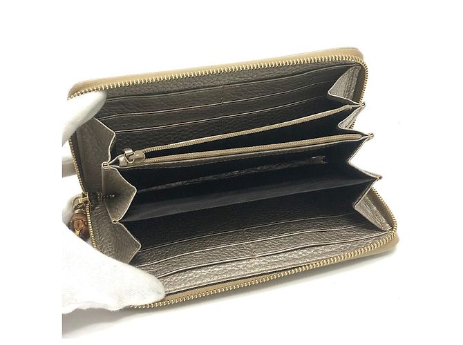 Billetera Continental Gucci Bamboo Dorado - vista 6