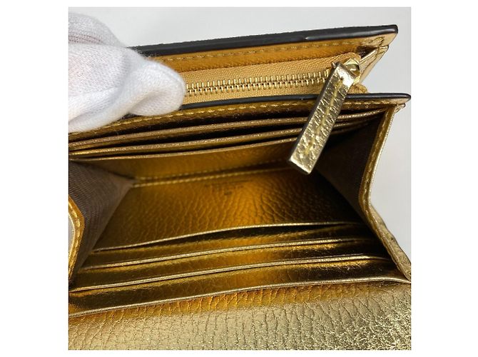 Billetera de cuero bi-fold Gucci GG Marmont Beige - vista 11