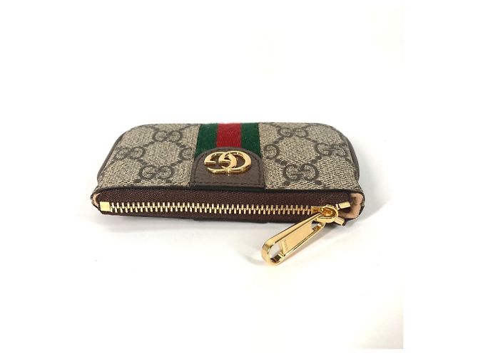 Monedero Gucci GG Supreme Ophidia Beige - vista 4
