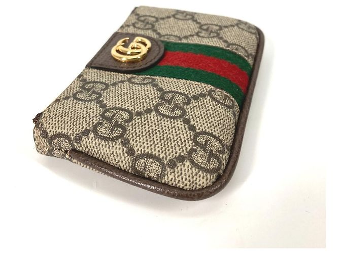 Monedero Gucci GG Supreme Ophidia Beige - vista 5