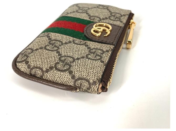 Monedero Gucci GG Supreme Ophidia Beige - vista 6