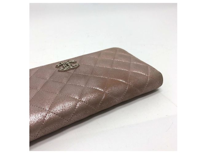 Cartera larga de cuero rosa Chanel - vista 2