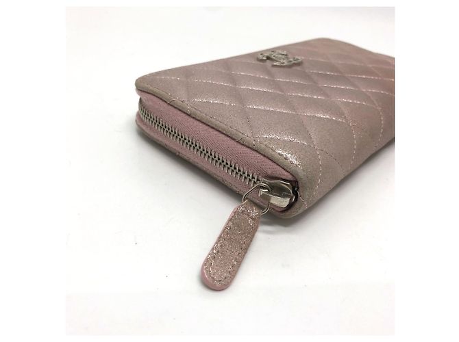 Cartera larga de cuero rosa Chanel - vista 4