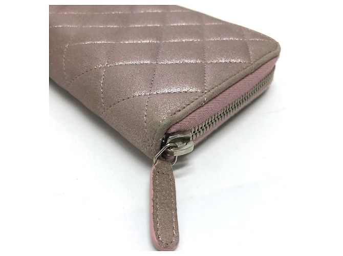 Cartera larga de cuero rosa Chanel - vista 5