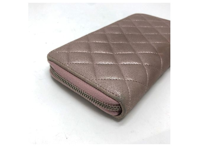 Cartera larga de cuero rosa Chanel - vista 6