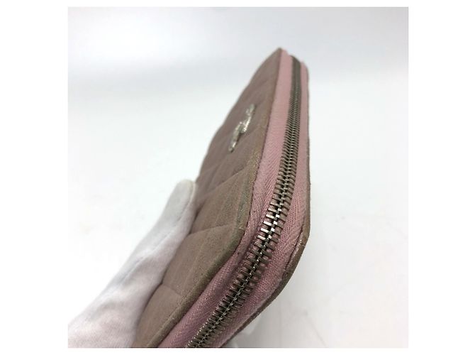 Cartera larga de cuero rosa Chanel - vista 8