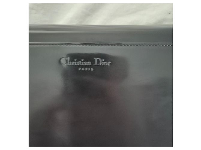 Borsa a tracolla Dior Collection O in pelle nera lucida Nero - vista 3