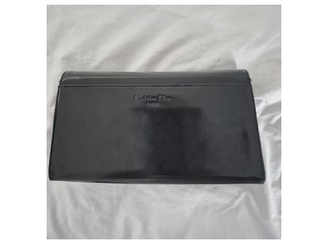 Borsa a tracolla Dior Collection O in pelle nera lucida Nero - vista 9