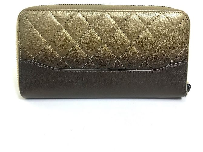 Cartera Larga Matelassé Gradiente Chanel Castaño Dorado - vista 2