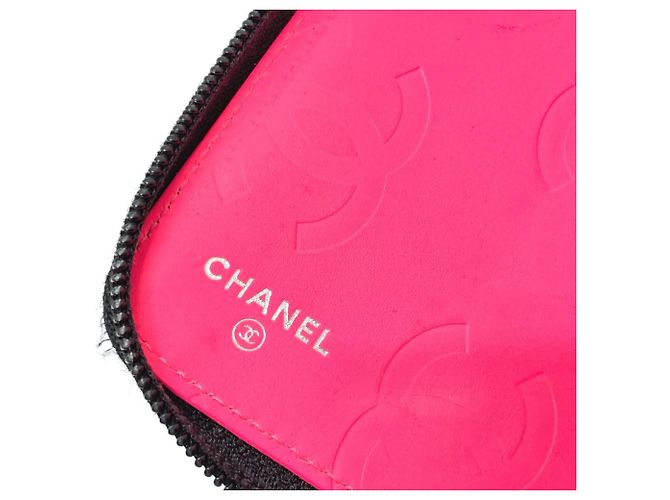 Cartera Larga Línea Cambon de Chanel Negro Rosa - vista 8