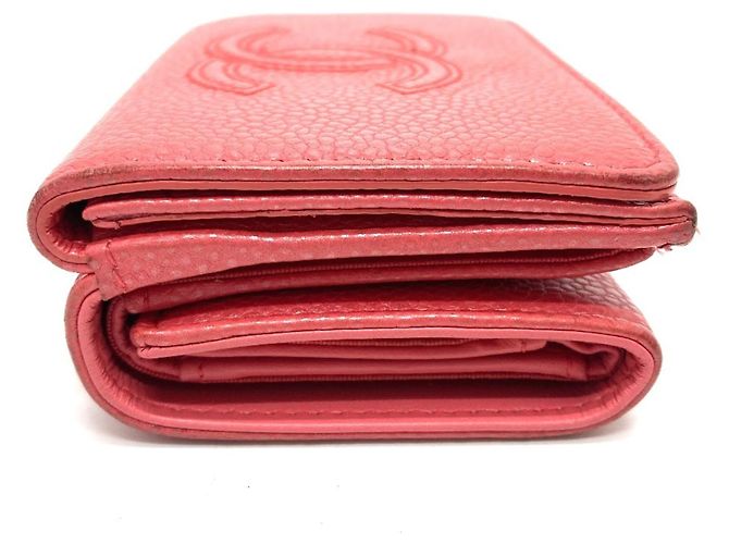 Chanel Lachsrosa Tri-Fold Geldbörse Pink - Ansicht 4