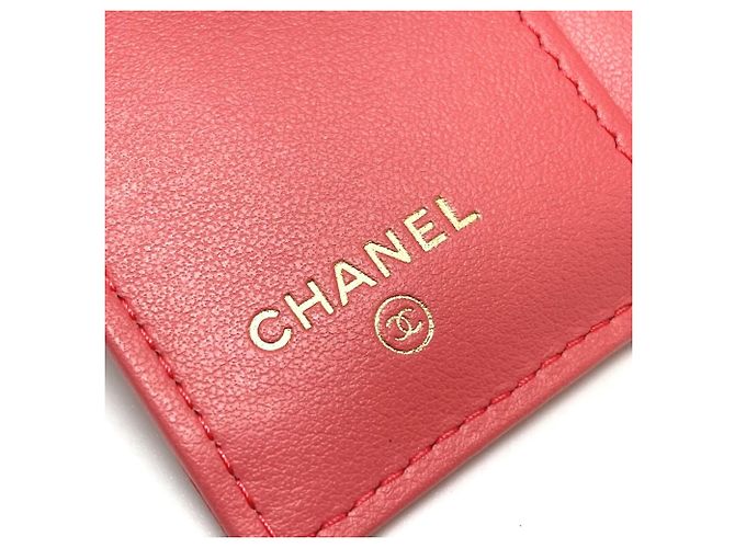 Chanel Lachsrosa Tri-Fold Geldbörse Pink - Ansicht 9
