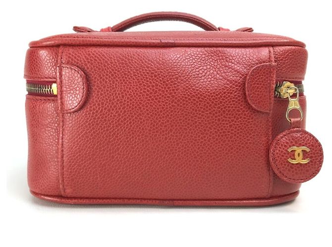 Vanity Horizontale Kosmetiktasche Chanel CC Coco Mark Rot - Ansicht 2