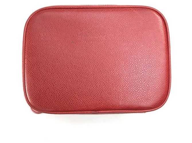 Vanity Horizontale Kosmetiktasche Chanel CC Coco Mark Rot - Ansicht 4