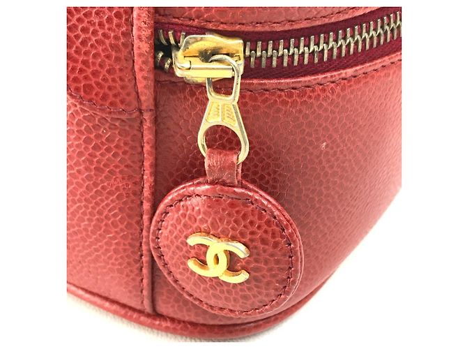 Vanity Horizontale Kosmetiktasche Chanel CC Coco Mark Rot - Ansicht 5