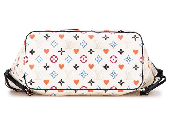 Louis Vuitton Monogram Bianco Game On Neverfull MM - vista 3