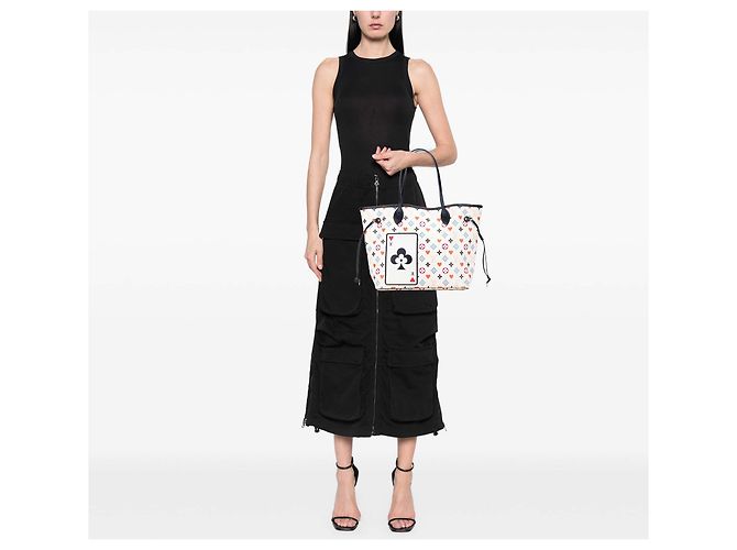 Louis Vuitton Monogram Bianco Game On Neverfull MM - vista 9