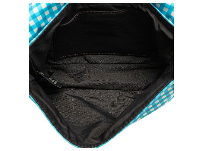 Borsa a baguette mini in nylon convertibile Fendi Blue Joshua Vides - vista 4