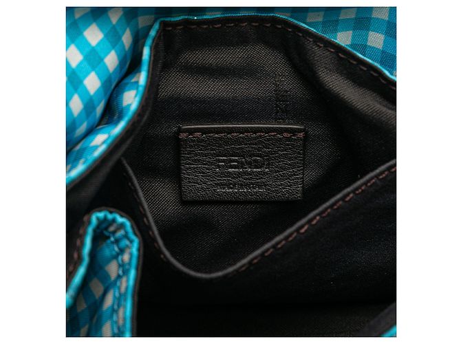 Borsa a baguette mini in nylon convertibile Fendi Blue Joshua Vides - vista 5