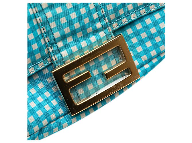 Borsa a baguette mini in nylon convertibile Fendi Blue Joshua Vides - vista 7