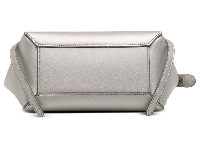Belt Bag Céline Bolso de cinturón de piel de ternera laminada plateada Celine Nano Plata - vista 3