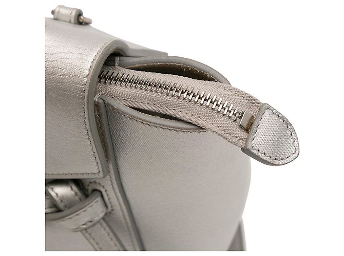 Belt Bag Céline Bolso de cinturón de piel de ternera laminada plateada Celine Nano Plata - vista 7