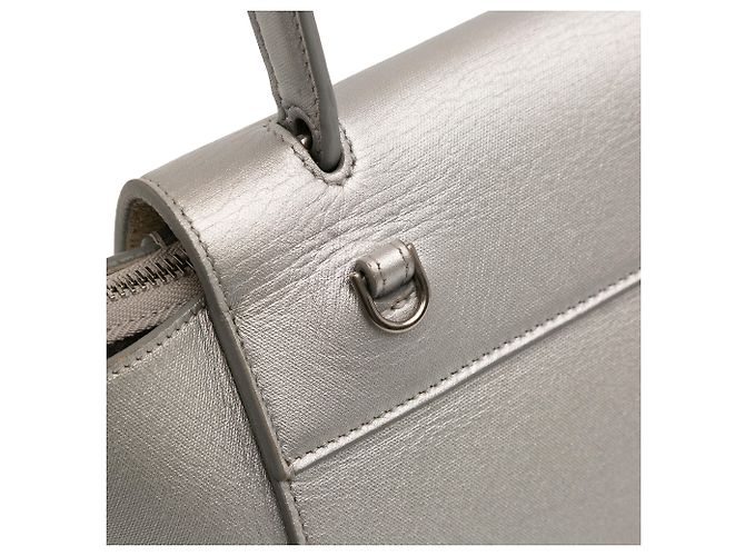 Belt Bag Céline Bolso de cinturón de piel de ternera laminada plateada Celine Nano Plata - vista 9