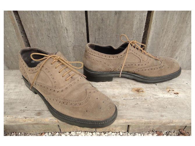 Derbies Santoni Marron Clair Daim - vue 2