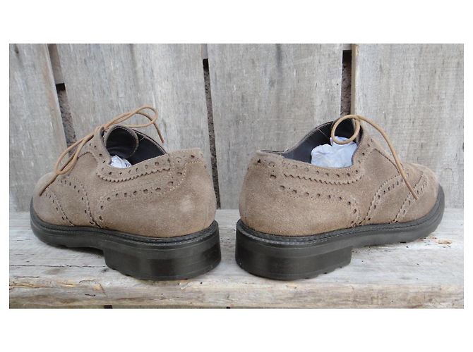 Derbies Santoni Marron Clair Daim - vue 4