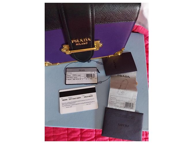 Autre Marque Borsa Notebook Prada in pelle viola Porpora - vista 4