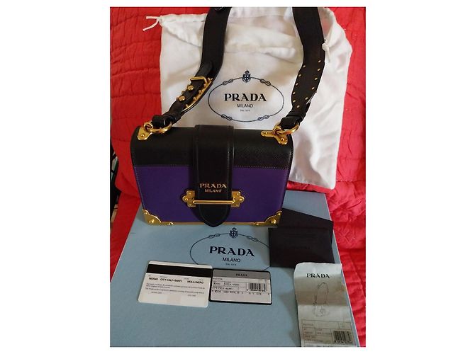 Autre Marque Borsa Notebook Prada in pelle viola Porpora - vista 5